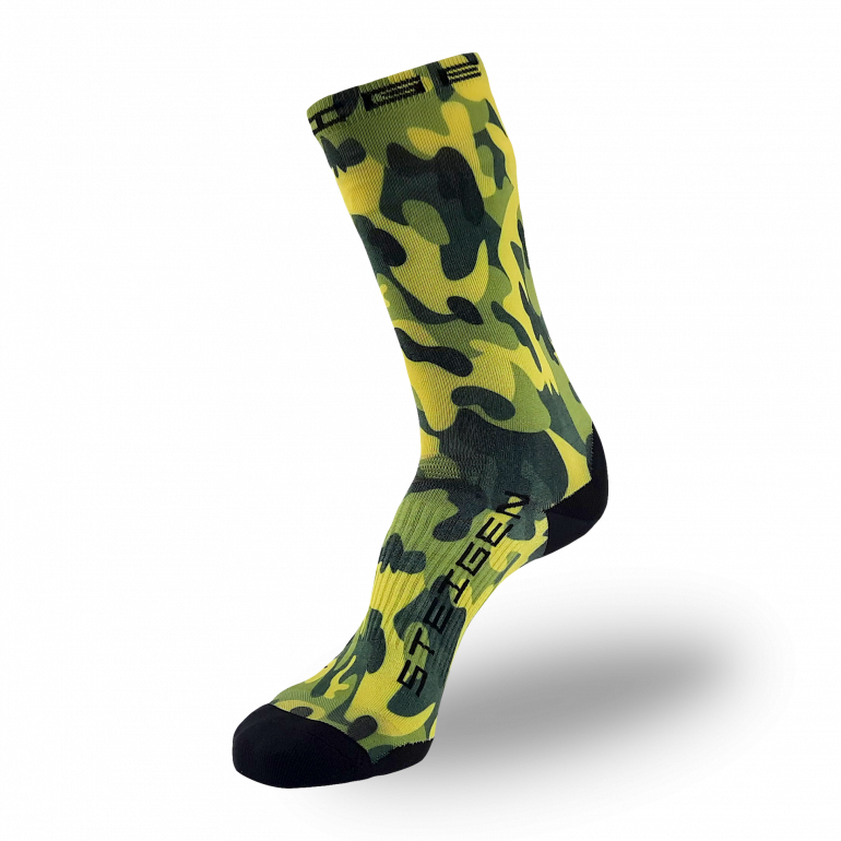 Green Camo Running Socks ¾ Length
