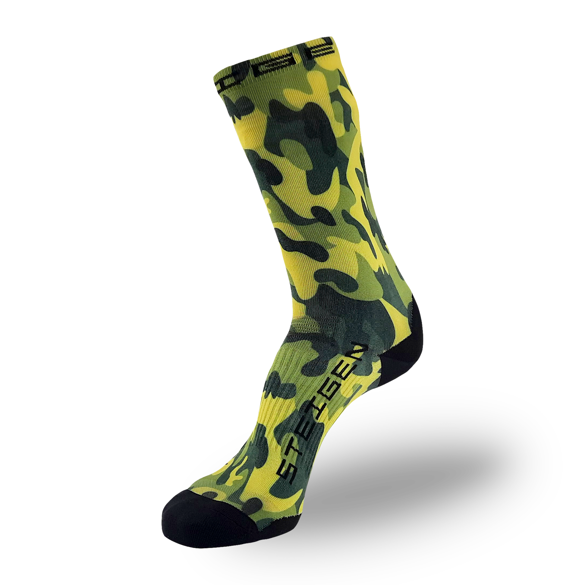 Green Camo Running Socks ¾ Length